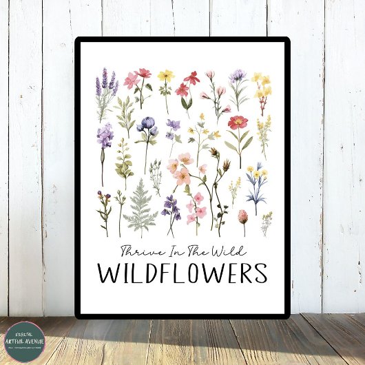gedijen in het wild | Botanische wilde bloemen Poster