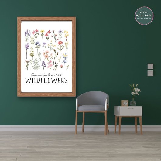 gedijen in het wild | Botanische wilde bloemen Poster