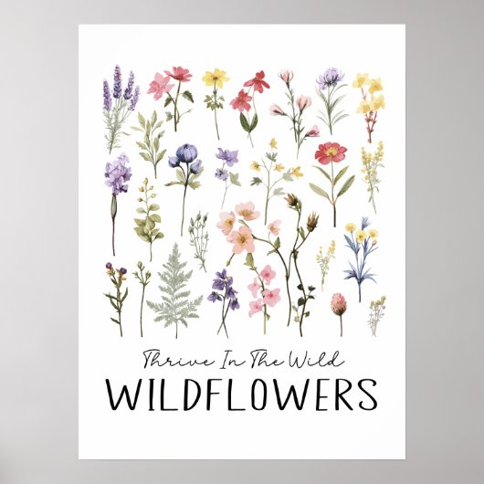 gedijen in het wild | Botanische wilde bloemen Poster (Voorkant)