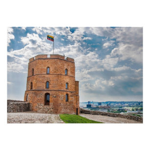 Gediminas-toren in Vilnius, Litouwen Foto Afdruk