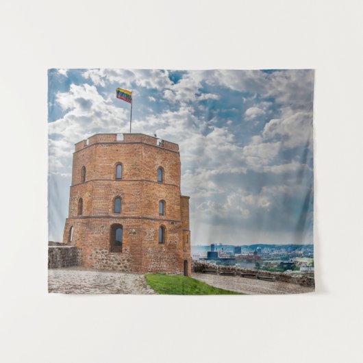 Gediminas-toren in Vilnius, Litouwen Wandkleed (Voorkant (horizontaal))