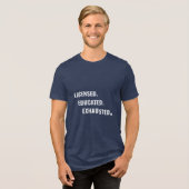 Gediplomeerd. Geschoold. Uitgeput. | Ploegendienst Tri-Blend Shirt (Voorkant volledig)