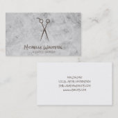 gediplomeerd kapper | schaar | Marmer Visitekaartje (Voorkant / Achterkant)