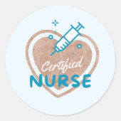 gediplomeerd verpleegster ronde sticker (Voorkant)