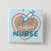 gediplomeerd verpleegster vierkante button 5,1 cm (Voorkant)