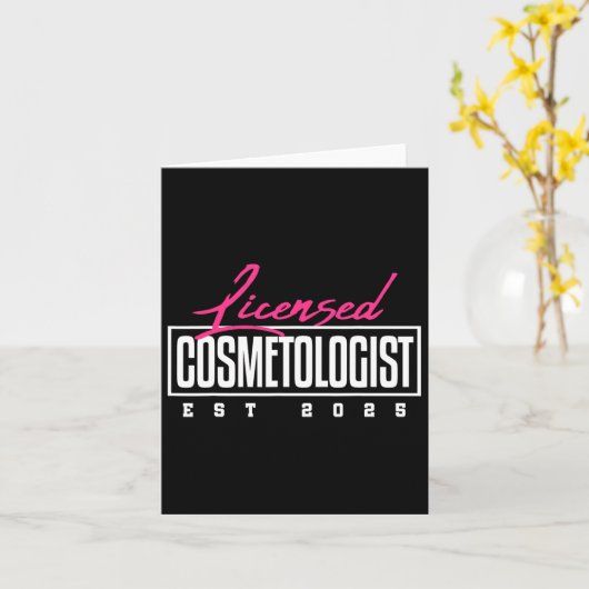 Gediplomeerde Cosmetoloog Afstuderen 2025 Cosmetol Kaart (Gele Bloem)