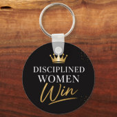 Gedisciplineerde Vrouwen Winnen Planner Sleutelhanger (Voorkant)