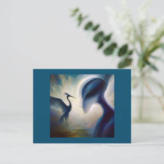 Gedistilleerd dier Heron 1 Briefkaart (Staand voorkant)