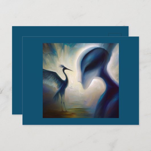 Gedistilleerd dier Heron 1 Briefkaart (Voorkant / Achterkant)