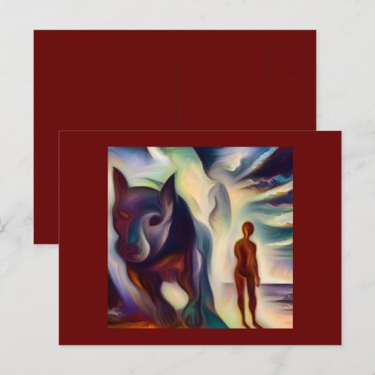 Gedistilleerd dier hond 2 briefkaart (Voorkant / Achterkant)