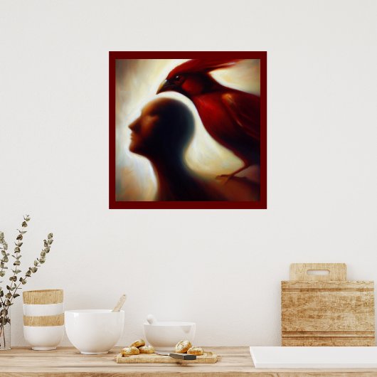 Gedistilleerd dier kardinaal 1 poster (Keuken)