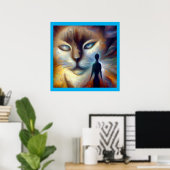 Gedistilleerd dier kat 3 poster (Thuiskantoor)
