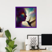 Gedistilleerd dier kolibrie 1 poster (Thuiskantoor)