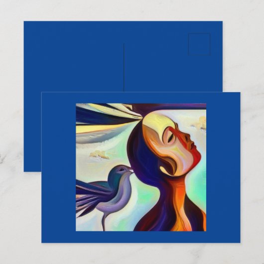 Gedistilleerd dier kolibrie 2 briefkaart (Voorkant / Achterkant)