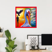 Gedistilleerd Dier Pelikaan 2 Poster (Thuiskantoor)