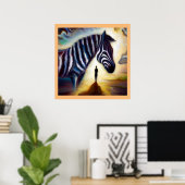 Gedistilleerd dier Zebra 1 Poster (Thuiskantoor)