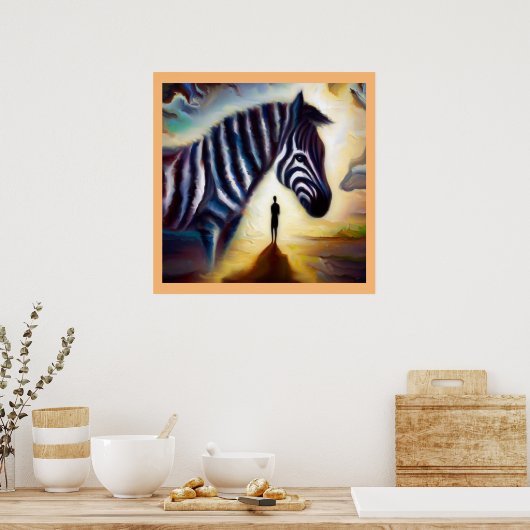 Gedistilleerd dier Zebra 1 Poster (Keuken)