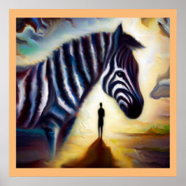Gedistilleerd dier Zebra 1 Poster