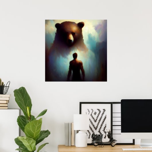 Gedistilleerd dierlijk Beer 1 Poster (Thuiskantoor)