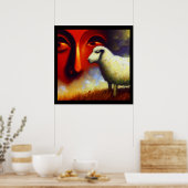 Gedistilleerd dierlijk schaap 3 poster (Keuken)