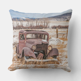 Gedistilleerd oud voertuig, winter, platteland, be kussen