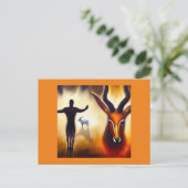 Gedistilleerde dierlijke antilope 3 briefkaart (Staand voorkant)