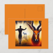 Gedistilleerde dierlijke antilope 3 briefkaart (Voorkant / Achterkant)