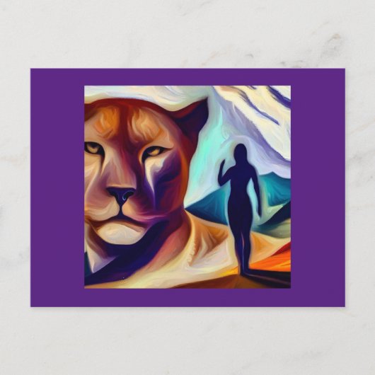 Gedistilleerde dierlijke bergleeuw (1) briefkaart (Voorkant)