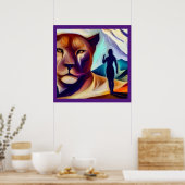 Gedistilleerde dierlijke bergleeuw (1) poster (Keuken)