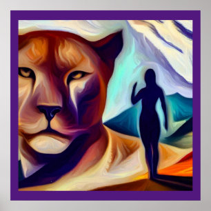 Gedistilleerde dierlijke bergleeuw (1) poster