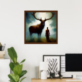 Gedistilleerde dierlijke Elk 1 Poster (Thuiskantoor)