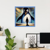 Gedistilleerde dierlijke pinguïn 1 poster (Thuiskantoor)
