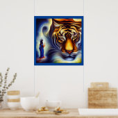 Gedistilleerde dierlijke tijger 4 poster (Keuken)