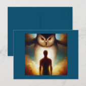 Gedistilleerde dierlijke uil 1 briefkaart (Voorkant / Achterkant)