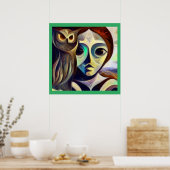 Gedistilleerde dierlijke uil 3 poster (Keuken)