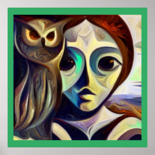 Gedistilleerde dierlijke uil 3 poster