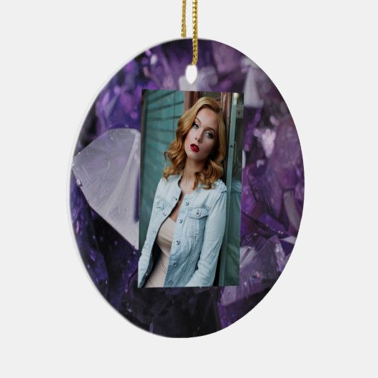 gedistilleerde kwarts die holistische paarse ameth keramisch ornament (Rechts)