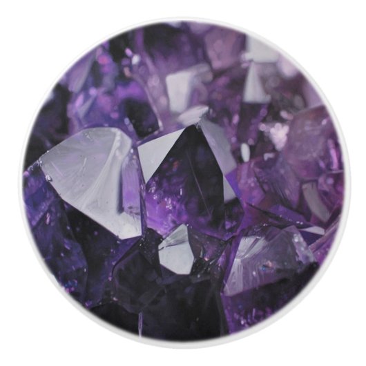 gedistilleerde kwarts die holistische paarse ameth keramische knop (Voorkant)