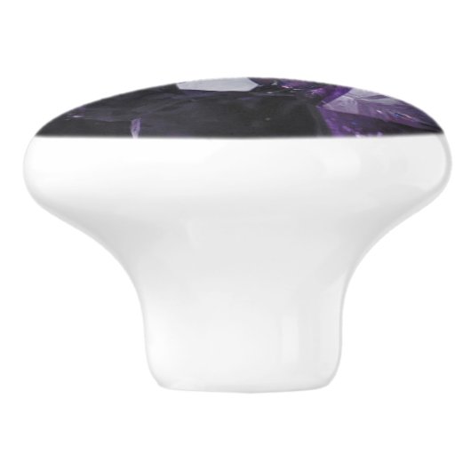gedistilleerde kwarts die holistische paarse ameth keramische knop (Zijkant)