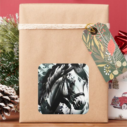 Gedistilleerde Pony 1 Vierkante Sticker (Feestdagen)