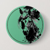 Gedistilleerde Pony 3 Aqua Ronde Button 7,6 Cm (Voorkant)