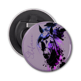 Gedistilleerde Pony 3 lavendel Button Flesopener