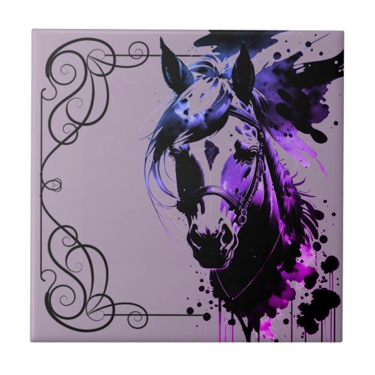 Gedistilleerde Pony 3 lavendel Tegeltje (Voorkant)