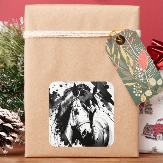 Gedistilleerde Pony 7 Vierkante Sticker (Feestdagen)