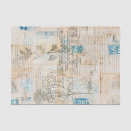 Gedistingeerd Ephemera Collage met Blauwe Accenten Tissuepapier