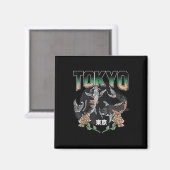 Gedistingeerd Tokyo Koi Vis Aesthetisch Ontwerp, J Magneet (Voorkant / Achterkant)