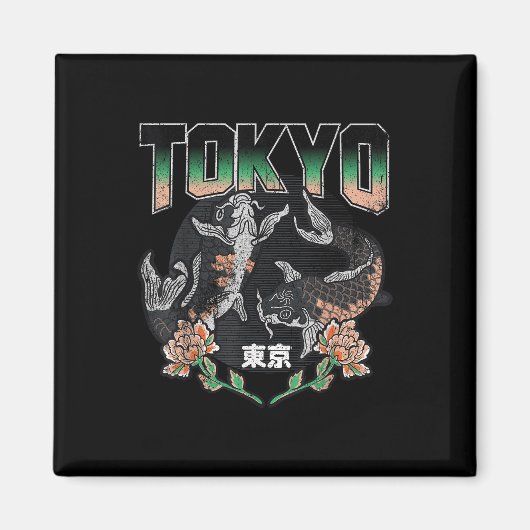 Gedistingeerd Tokyo Koi Vis Aesthetisch Ontwerp, J Magneet (Voorkant)