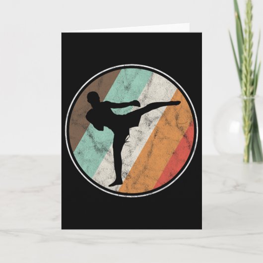 Gedistingeerd vintage kickboksen Muay Thai Kaart (Voorkant)