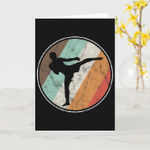 Gedistingeerd vintage kickboksen Muay Thai Kaart (Gele Bloem)