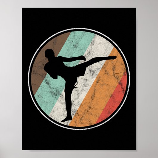 Gedistingeerd vintage kickboksen Muay Thai Poster (Voorkant)